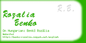 rozalia benko business card