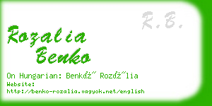 rozalia benko business card